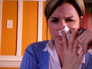 Woman with tissue