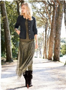 woman in skirt and jacket