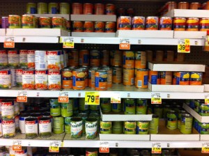 canned vegetables