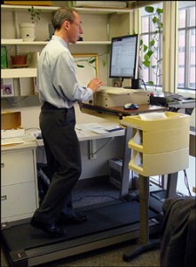 man using treadmill desk