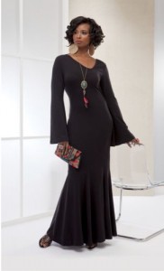 black bell sleeved gown