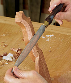 using a rasp on wood