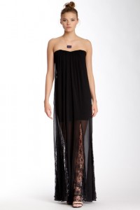 sheer bottom black evening gown