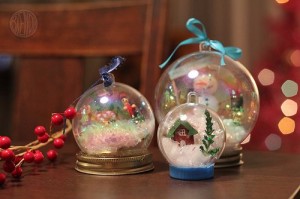 snowglobes on shelf