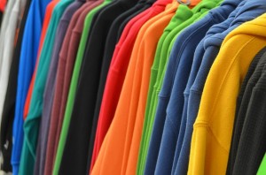 rack of sweatshirts