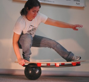 woman on balance board