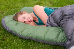 woman in sleeping bag