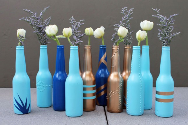 beer bottle flower vase DIY