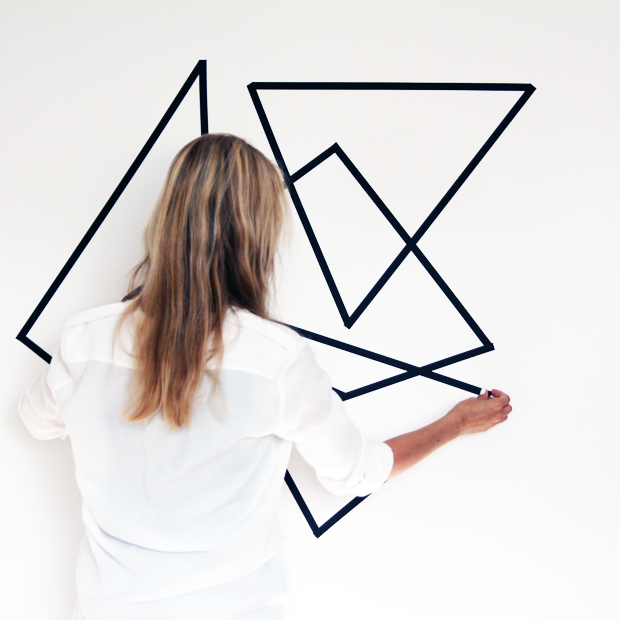masking tape wall design DIY