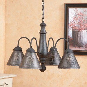 country tin light fixture