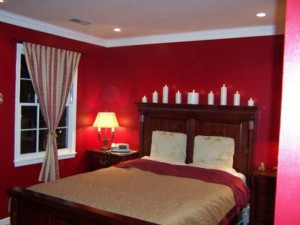LED candles on headboard
