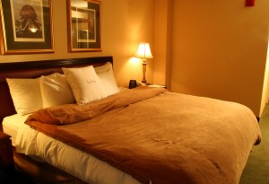 bedroom with bedside lamp