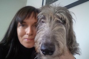old dog and person