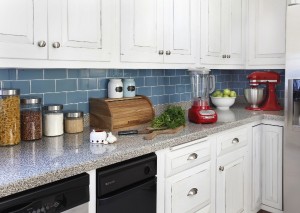 blue and white kitchen