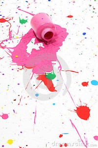 spilled paint splatters
