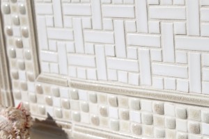 white tile backsplash