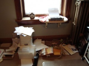 cluttered room