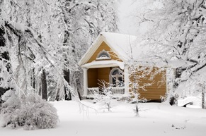 house in winter with snow