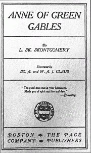 Anne of Green Gables original title page