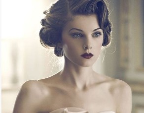 retro bride hair