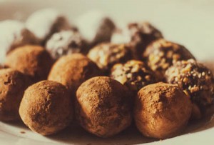 Dark Chocolate Toffee Truffles