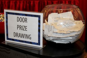 prize drawing entries in bowl