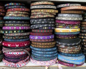 Yarns, ribbons, trims