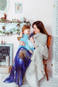 Mom and baby warm shawl