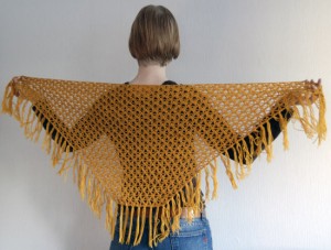 Woman with crocheted shawl