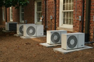 Air conditioners at townhouses