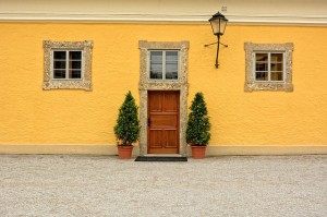 red front door