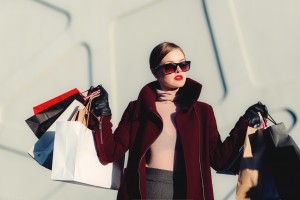 stylish woman shopping