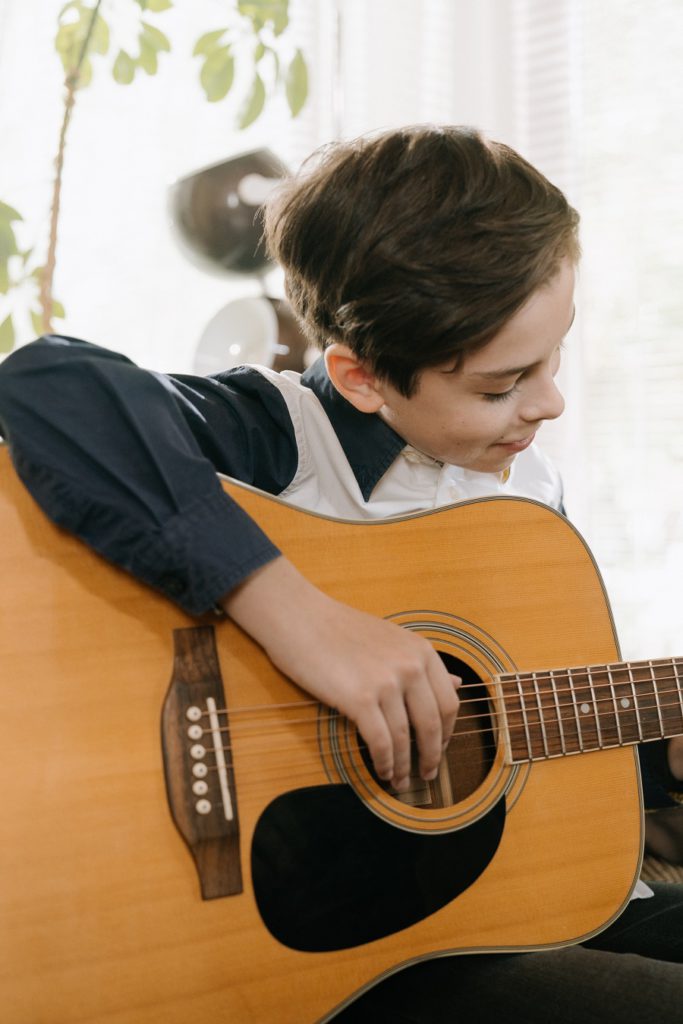 Learning to play the guitar