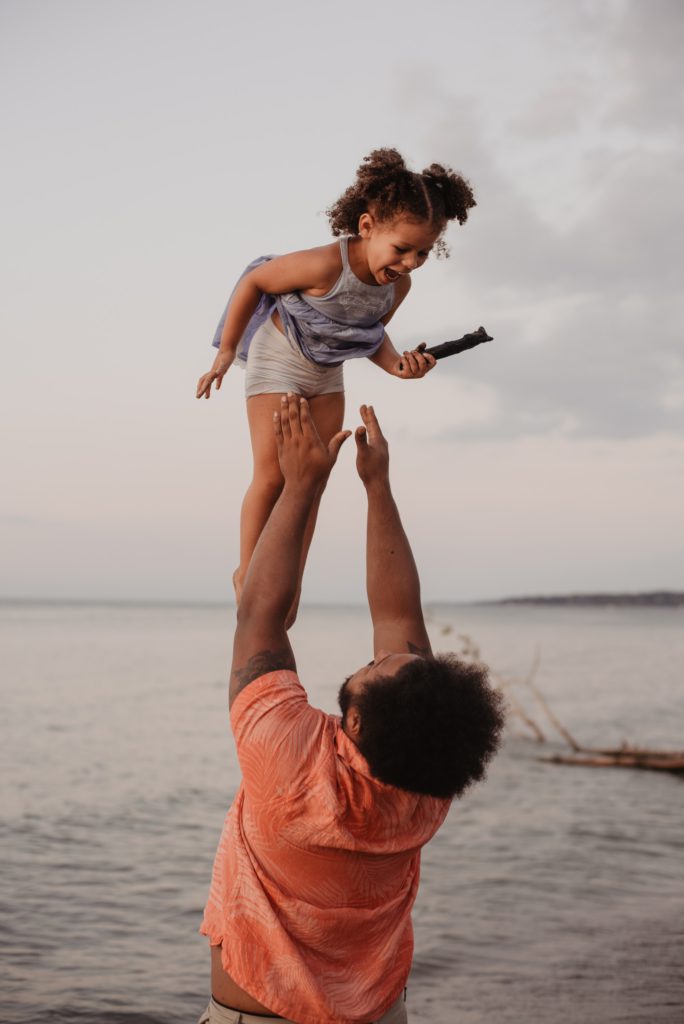 playing with her kid