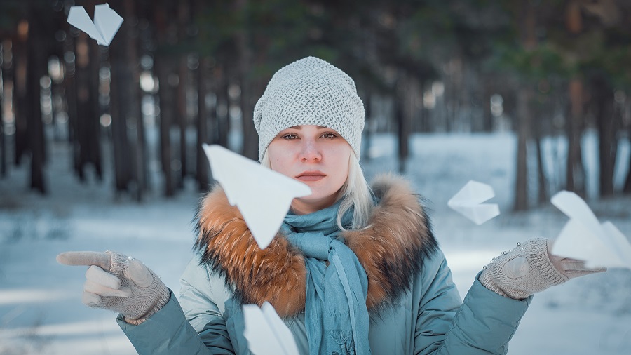 paper plane flying