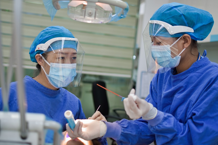 Nurses wear comfortable scrub suits