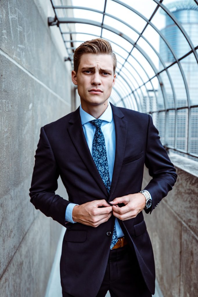 Man wearing suit and tie