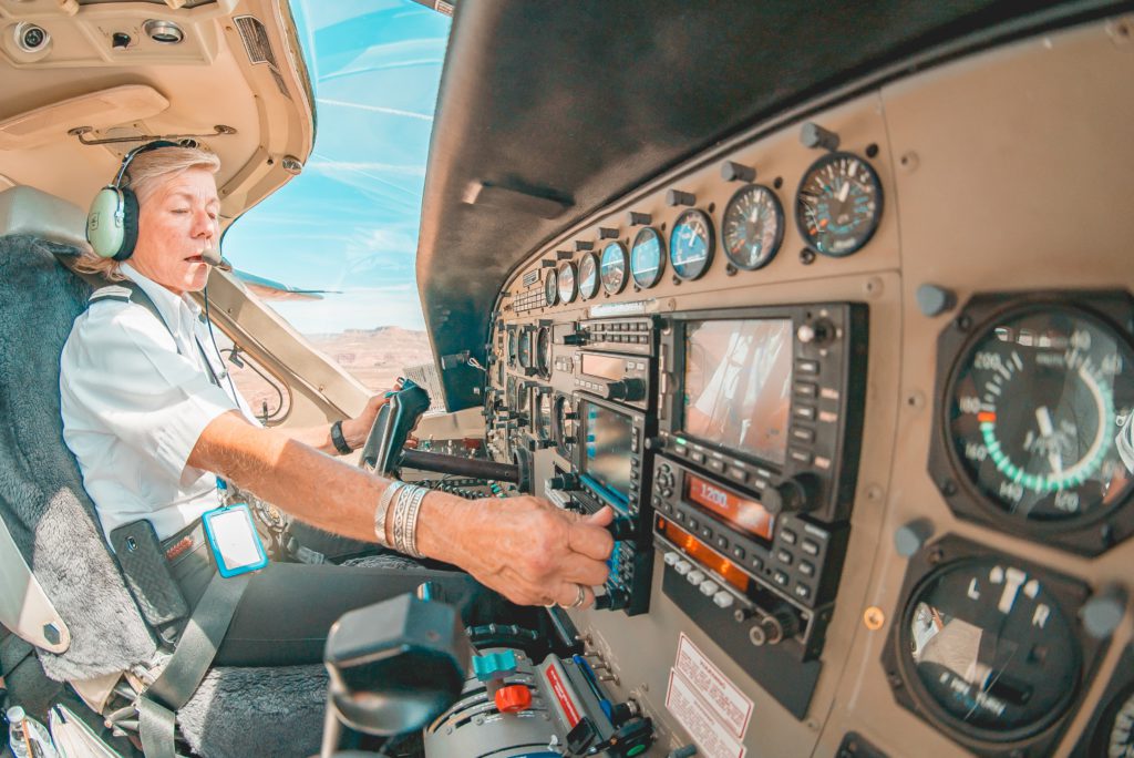 Pilot wearing a uniform