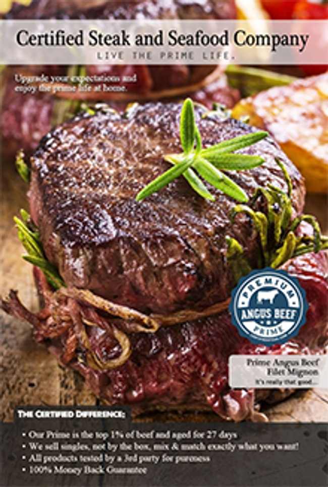 Certified Steak & Seafood Catalog Cover