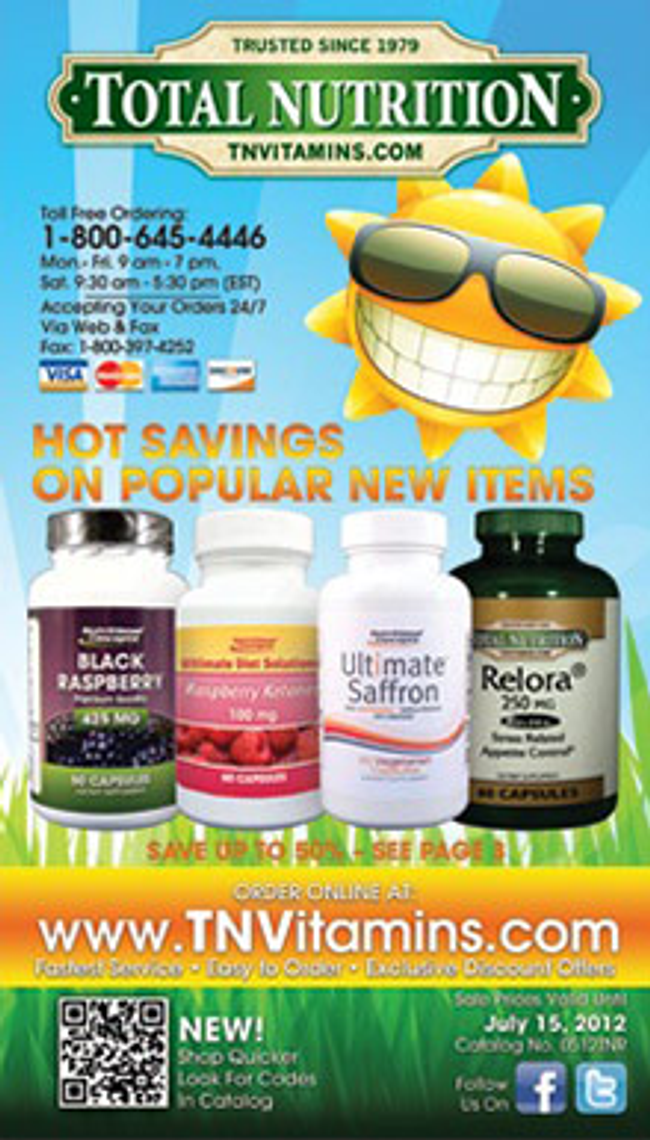 Total Nutrition Catalog Cover