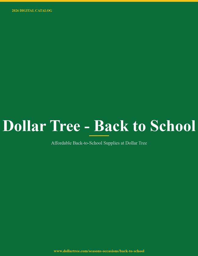 Dollar Tree - Back to School 2026 Catalog Catalog Cover