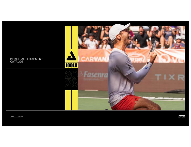 JOOLA Pickleball Equipment Catalog 2025 Catalog Cover
