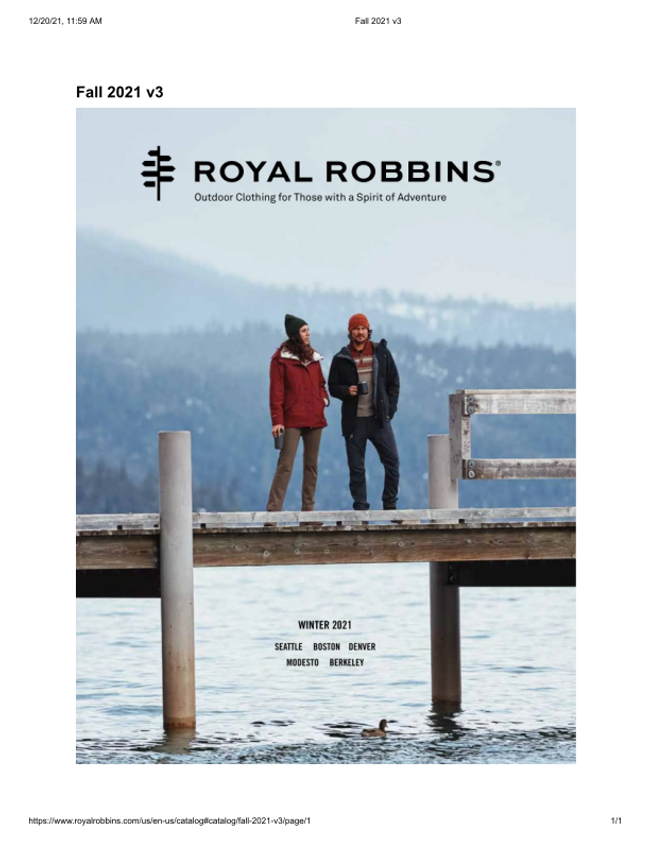 Royal Robbins Catalog Cover