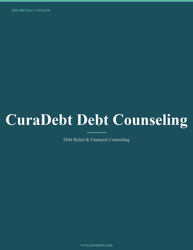 CuraDebt Debt Counseling 2026 Catalog Cover