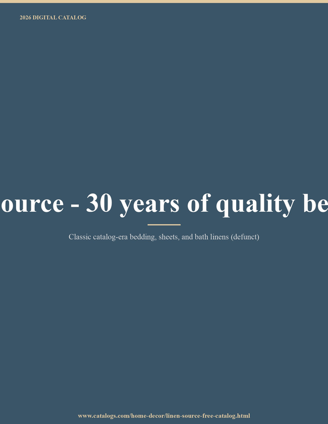 linensource - 30 years of quality bedding 2026 Catalog Catalog Cover