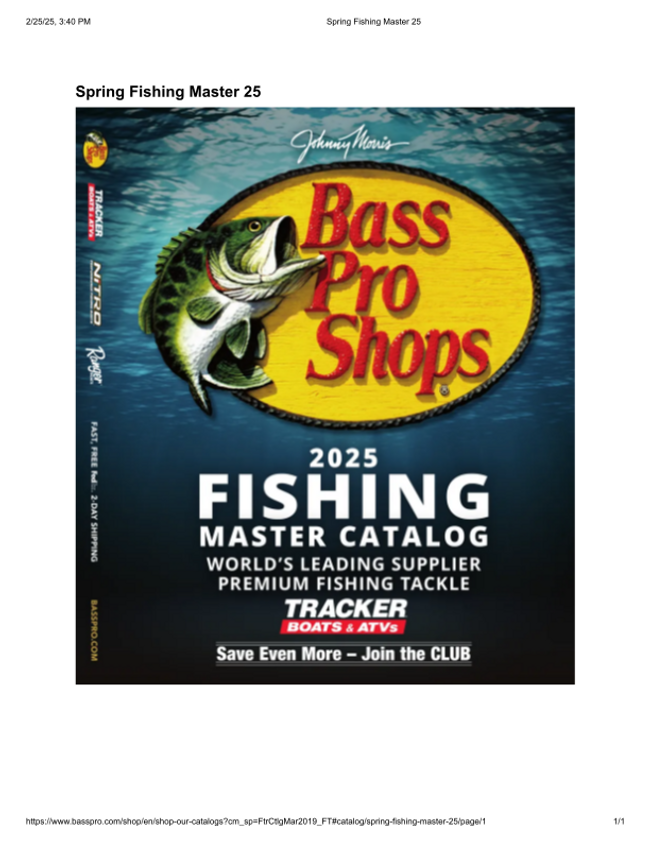 Bass Pro Shops Catalog Cover