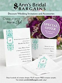 Picture of cheap wedding invitations from Ann's Bridal Bargains catalog