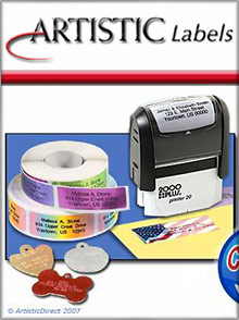 Picture of printed mailing labels from Paper Direct catalog