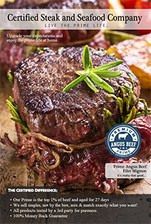 Picture of certified steak and seafood from Certified Steak and Seafood Company catalog