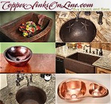 Picture of copper sinks from Copper Sinks Online catalog